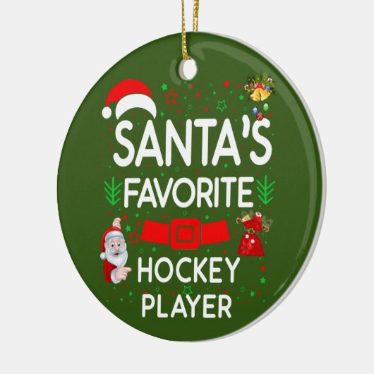 Hockey Player Keramisch Ornament (Links)