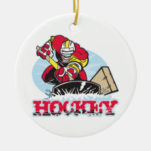 Hockey Player Keramisch Ornament