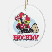 Hockey Player Keramisch Ornament (Links)