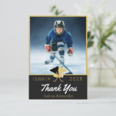 Hockey player Modern Photo afstuderen class van Bedankkaart (Staand voorkant)