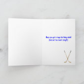 Hockey Player Overtime Birthday Kaart (Binnen)