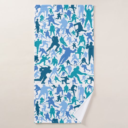 Hockey Player Patroon Badhanddoek (Badhanddoek)