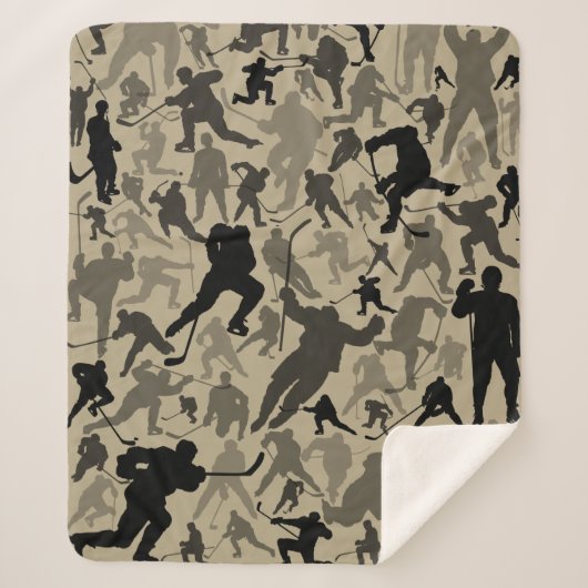 Hockey Player Patroon Sherpa Deken (Voorkant)