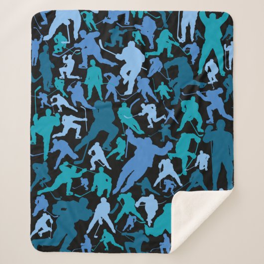 Hockey Player Patroon Sherpa Deken (Voorkant)