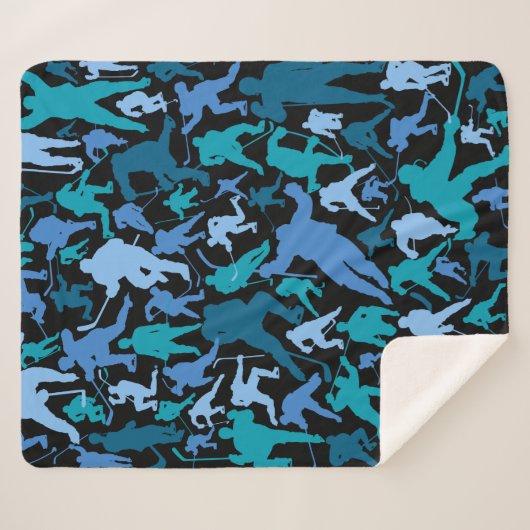 Hockey Player Patroon Sherpa Deken (Voorkant (horizontaal))