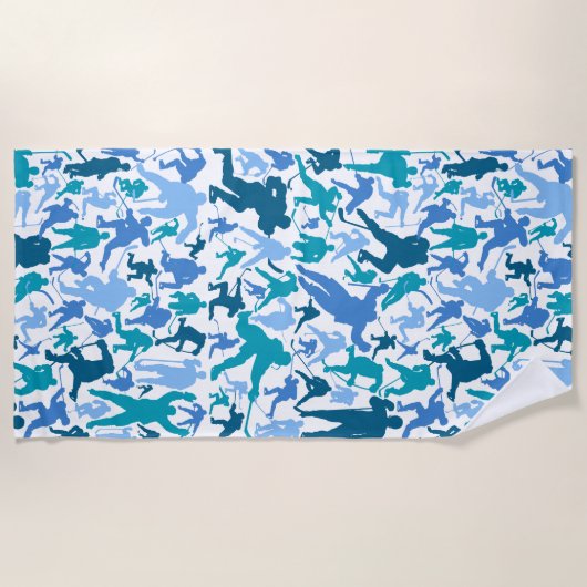 Hockey Player Patroon Strandlaken (Voorkant)