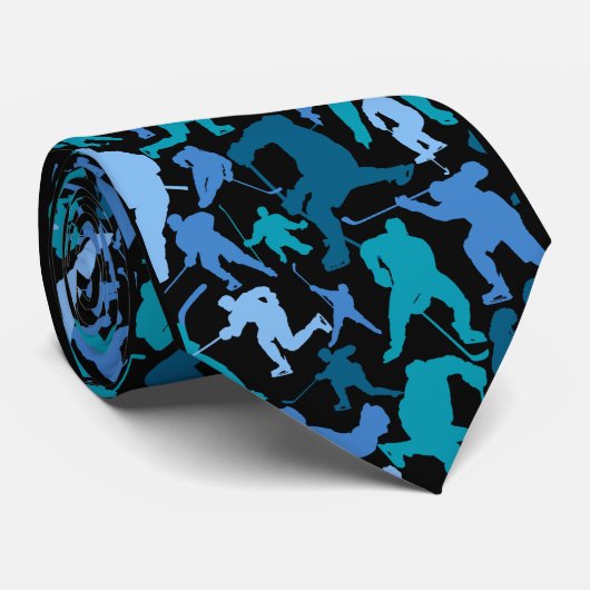 Hockey Player Patroon Stropdas (Opgerold)