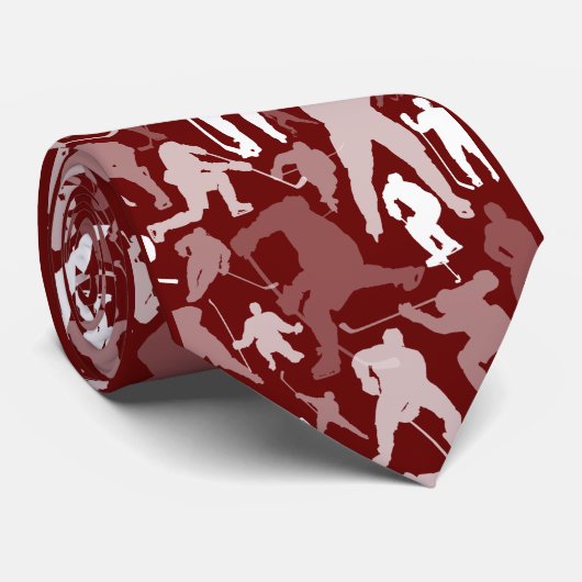 Hockey Player Patroon Stropdas (Opgerold)