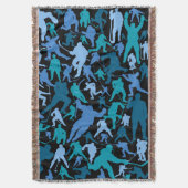 Hockey Player Pattern Throw Blanket Deken (Voorkant Verticaal)