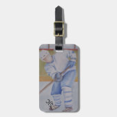 HOCKEY PLAYER PERSONALISEERD BAGAGELABEL (Voorkant verticaal)