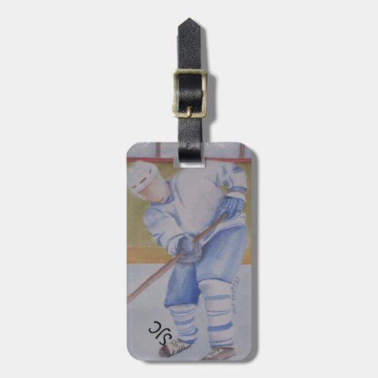 HOCKEY PLAYER PERSONALISEERD BAGAGELABEL (Voorkant verticaal)
