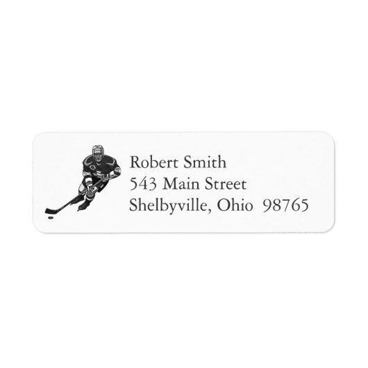 Hockey Player Return Address Labels (Voorkant)