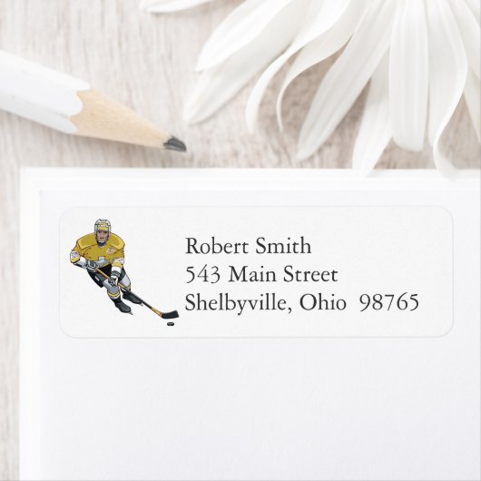 Hockey Player Return Address Labels (Insitu)