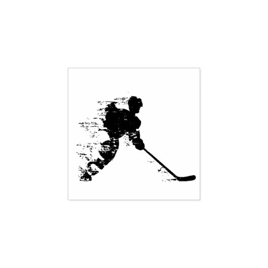 Hockey player spelen rubberstempel (Afrduk)