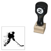 Hockey player spelen rubberstempel (Gestempeld)
