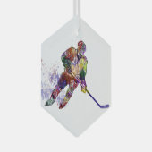 Hockey Player Sport Glas Ornament (Voorkant Rechts)