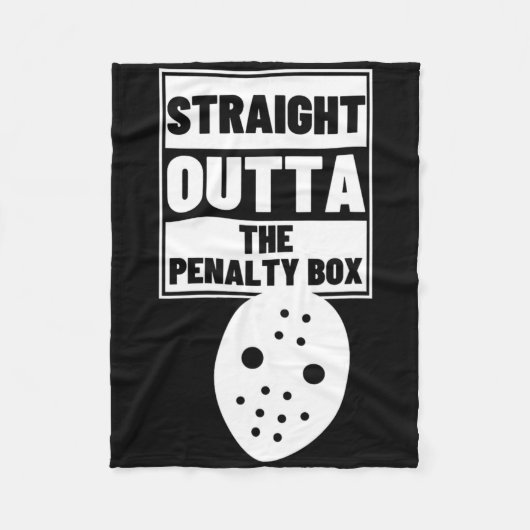 Hockey Player Straight Outta Penalty Box Funny Ice Fleece Deken (Voorkant)