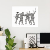 Hockey Player team coach Motivatie Word Art Pos Poster (Thuiskantoor)