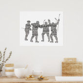 Hockey Player team coach Motivatie Word Art Pos Poster (Keuken)