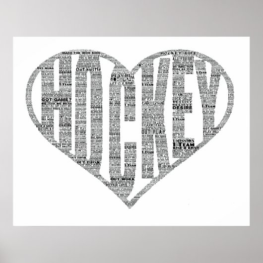 Hockey Player-teamcoach Motivatie Word Art Poster (Voorkant)