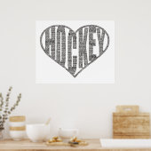 Hockey Player-teamcoach Motivatie Word Art Poster (Keuken)