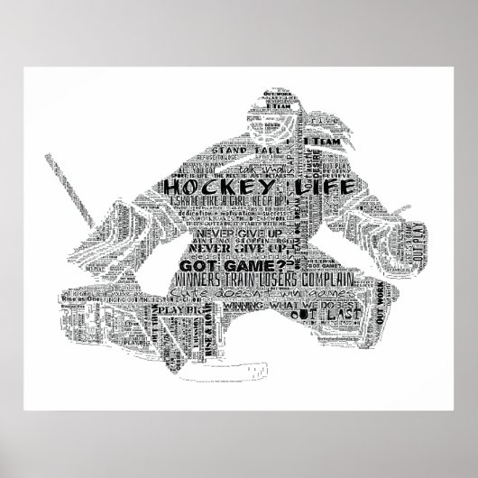 Hockey Player-teamcoach Motivatie Word Art Poster (Voorkant)