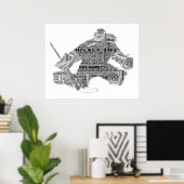 Hockey Player-teamcoach Motivatie Word Art Poster (Thuiskantoor)