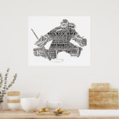 Hockey Player-teamcoach Motivatie Word Art Poster (Keuken)
