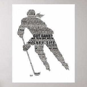 Hockey Player-teamcoach Motivatie Word Art Poster