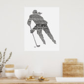 Hockey Player-teamcoach Motivatie Word Art Poster (Keuken)