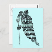 Hockey Player Text Art Briefkaart (Voorkant / Achterkant)