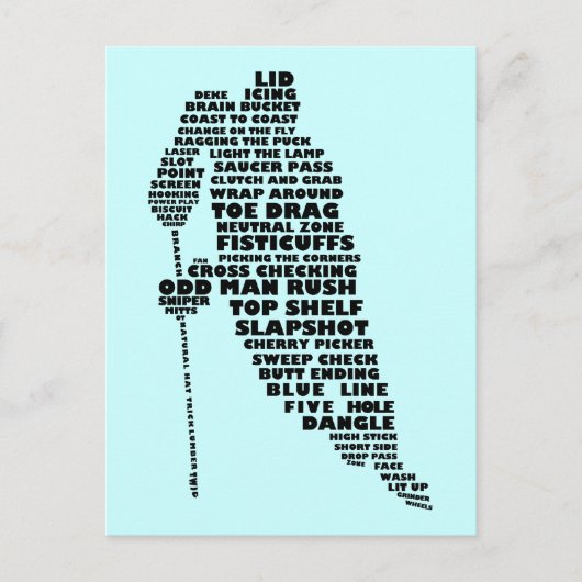 Hockey Player Text Art Briefkaart (Voorkant)