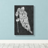 Hockey Player Text Art Canvas Afdrukken (Insitu (Houten vloer))