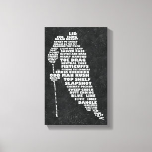 Hockey Player Text Art Canvas Afdrukken