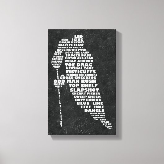 Hockey Player Text Art Canvas Afdrukken (Voorkant)