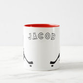 Hockey Player Tweekleurige Koffiemok (Center)