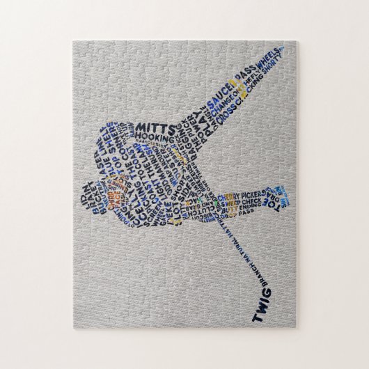 Hockey Player Typografie Legpuzzel (Verticaal)