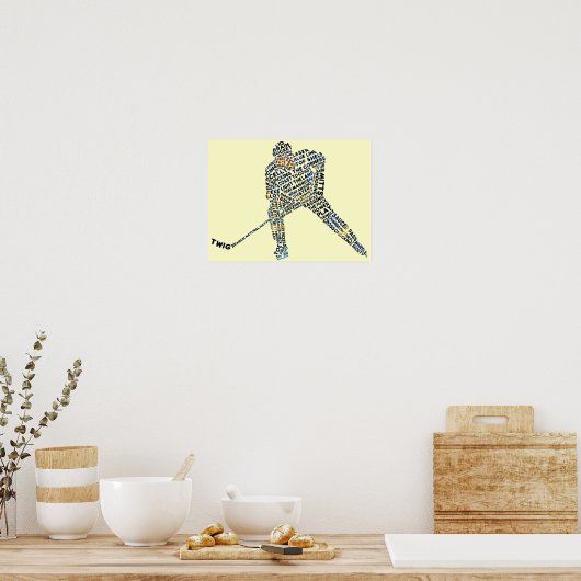 Hockey Player Typografie Poster (Keuken)