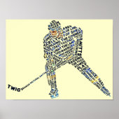 Hockey Player Typografie Poster (Voorkant)