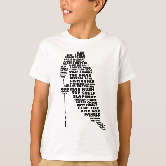 Hockey Player Typography Art T-shirt (Voorkant)
