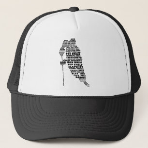 Hockey Player Typography Art Trucker Pet