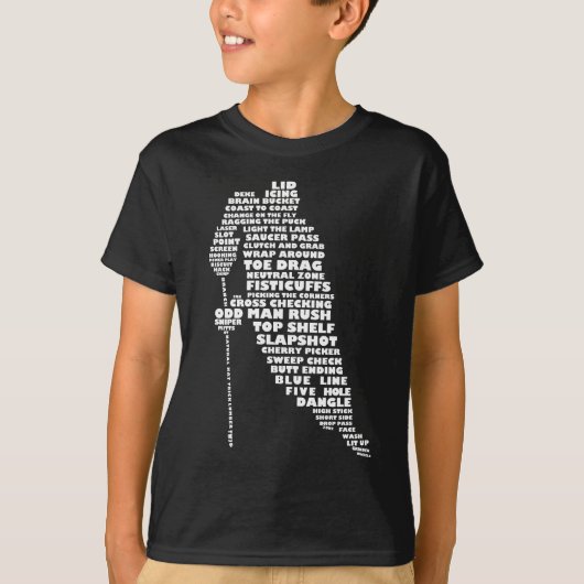 Hockey Player Typography Children's T-Shirt (Voorkant)