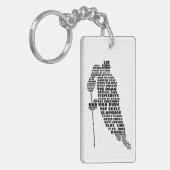 Hockey Player Typography Sleutelhanger (Voorkant Links)