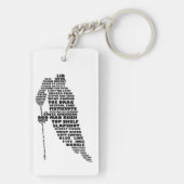 Hockey Player Typography Sleutelhanger (achterkant)