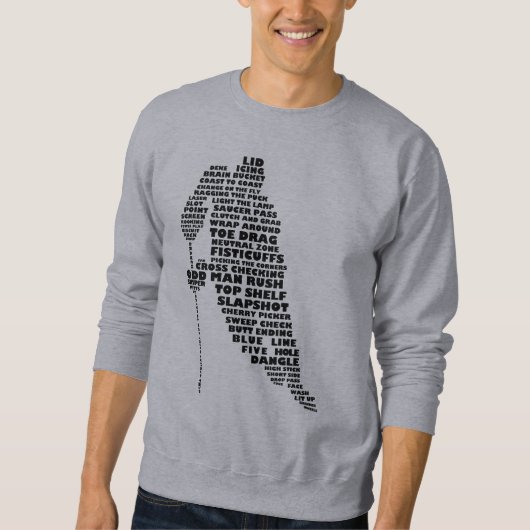 Hockey Player Typography Sweatshirt (Voorkant)