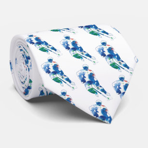 Hockey Player-Waterverf Stropdas