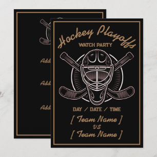 Hockey Playoffs zwart en goud Kaart