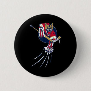 Hockey Poema Leeuw Kat Ijs Jungle Beest Doelman Lo Ronde Button 5,7 Cm