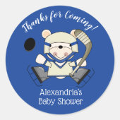 Hockey Polar Beer Baby shower Favor Stickers (Voorkant)