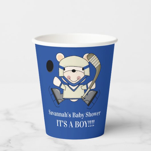 Hockey Polar Beer Sports Boy Party Paper Cups Papieren Bekers (Voorkant)